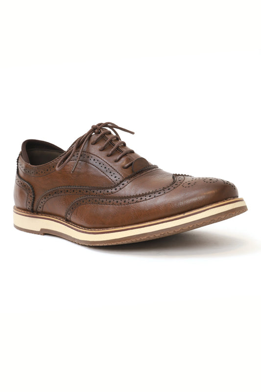 LACE UP BROGUES-COFFEE
