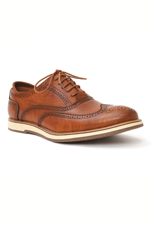 LACE UP BROGUES-BROWN