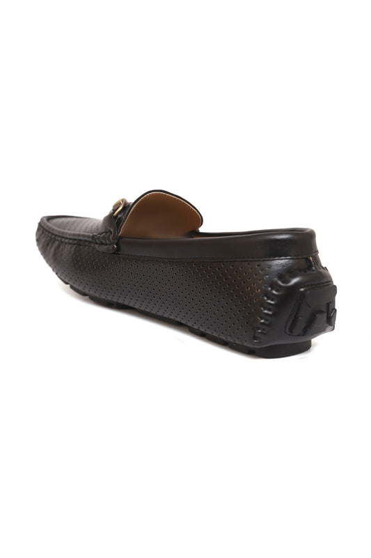 PERFORATED LOAFERS -BLACK