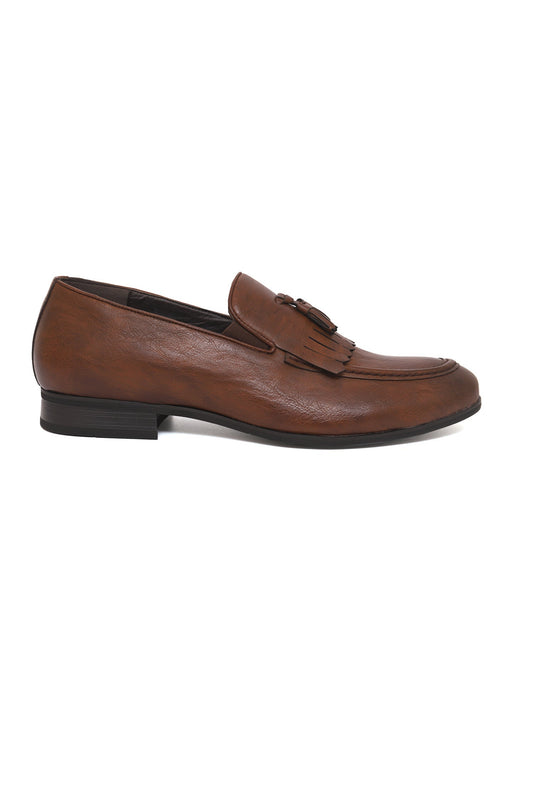 FRINGED SLIP ONS-COFFEE