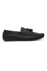 RIVET TASSLE PERFORATED LOAFER-BLACK