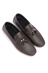 RIVET TASSLE PERFORATED LOAFER-COFFEE