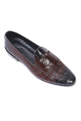 LEATHER SLIPONS-COFFEE