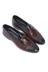 LEATHER SLIPONS-COFFEE