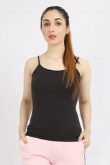 FITTED TANK TOP-BLACK