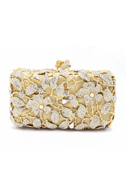 PEARL CRYSTAL CLUTCH-SILVER GOLD