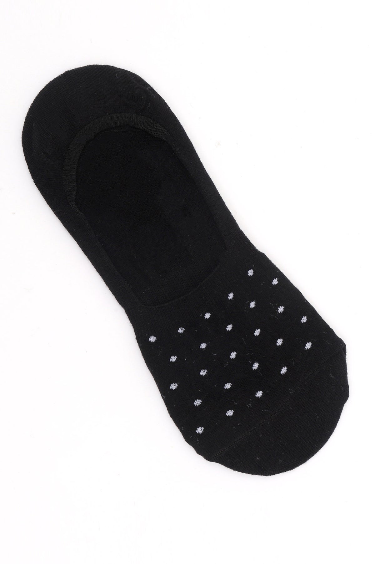 NO SHOW SOCKS-BLACK-WHITE DOTS