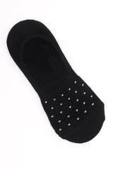 NO SHOW SOCKS-BLACK-WHITE DOTS