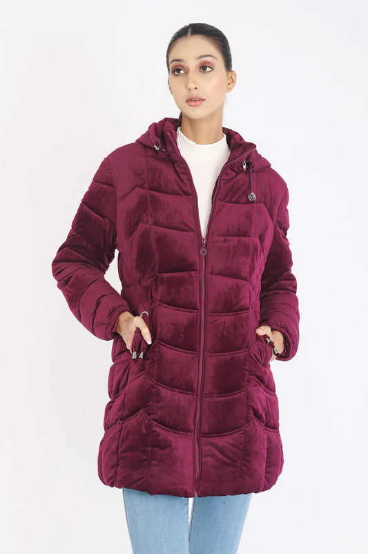 VELVET PARKA-PURPLE