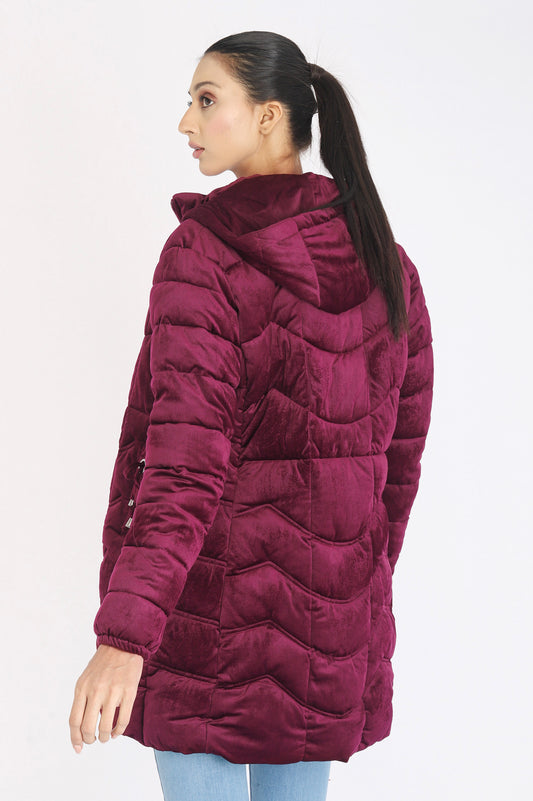 VELVET PARKA-PURPLE