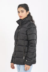 QUILTED PUFFER JACKET-BLACK