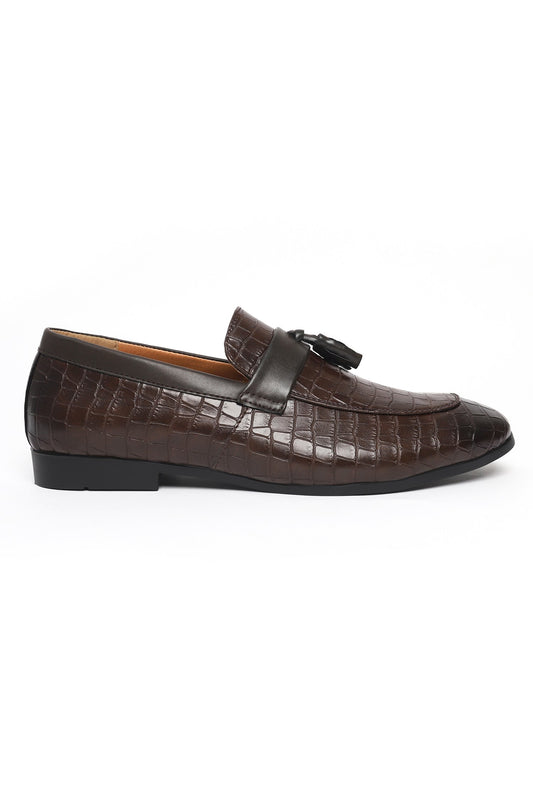 TEXTURED LOAFERS-COFFEE