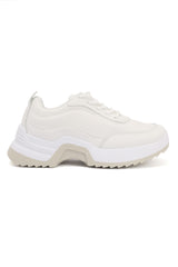 PREMIUM CHUNKY KNIT SNEAKERS-WHITE