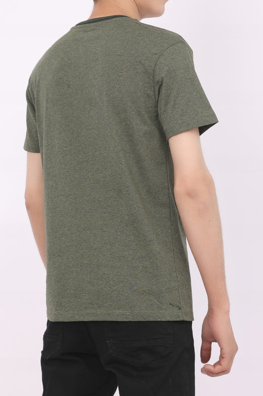 PLAIN COTTON TEE-OLIVE