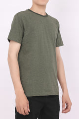 PLAIN COTTON TEE-OLIVE