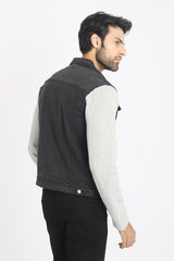 DENIM JACKET-BLACK