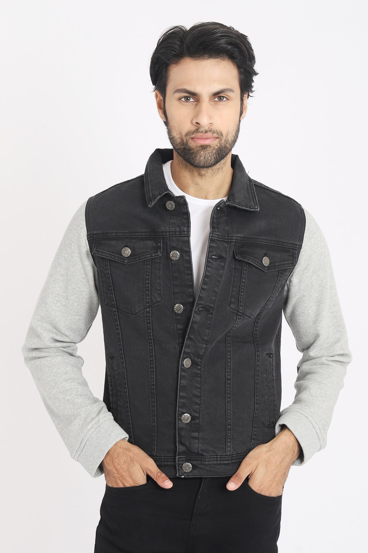 DENIM JACKET-BLACK