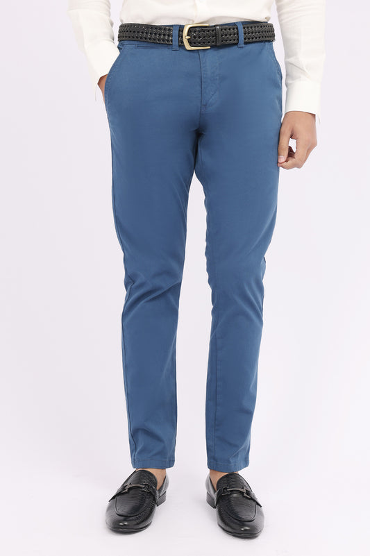 SLIM FIT CHINOS-BLUE