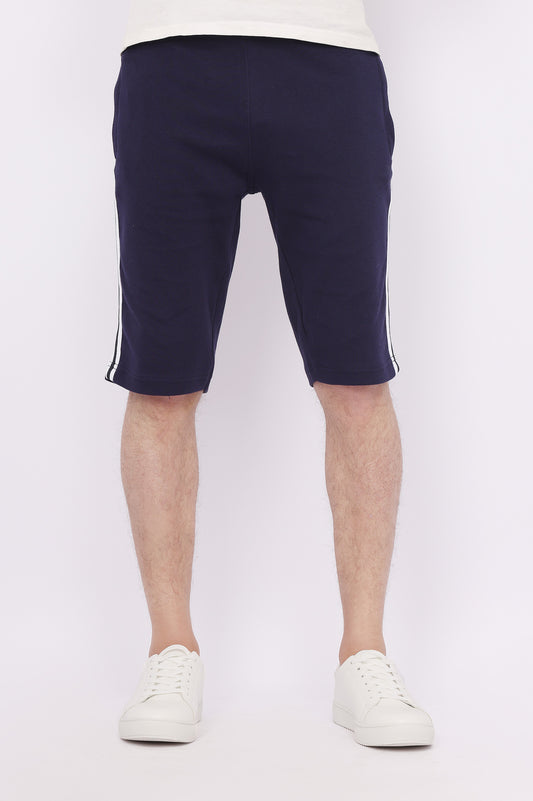 STRIPED BERMUDA-NAVY/WNW