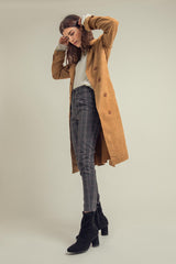 SUEDE TRENCH COAT-KHAKI