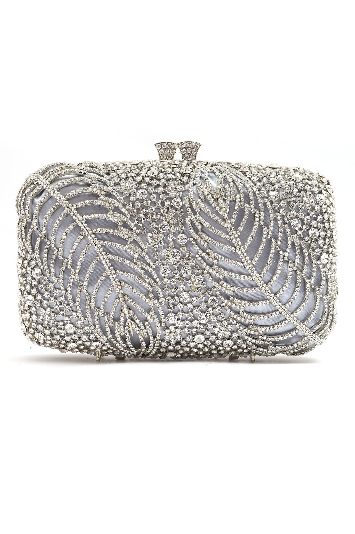 PEARL CRYSTAL CLUTCH-SILVER